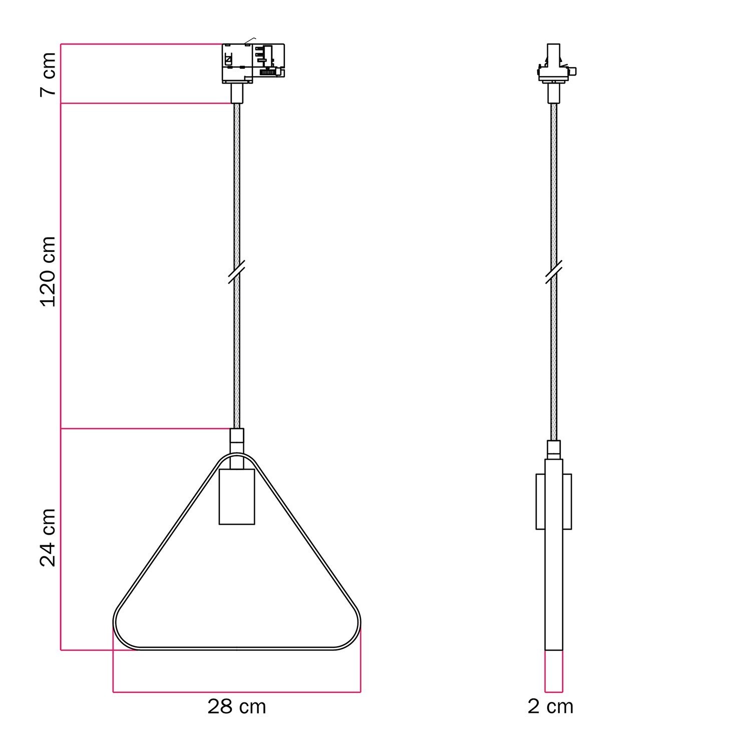 Duedì Apex Schiene Pendelleuchte mit Schirm