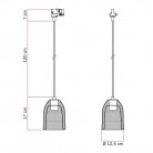 Lámpara colgante Ghostbell con pantalla para carril