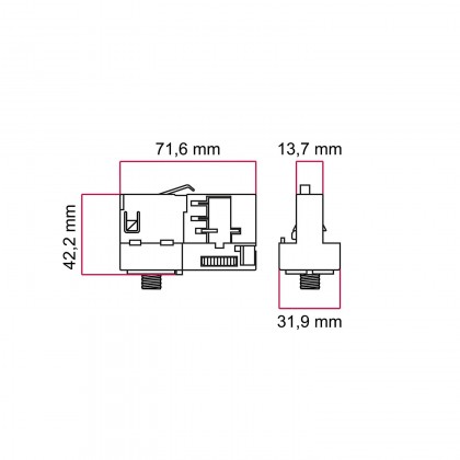 Stucchi-adapter för 3-fasskena - för förlängning eller led