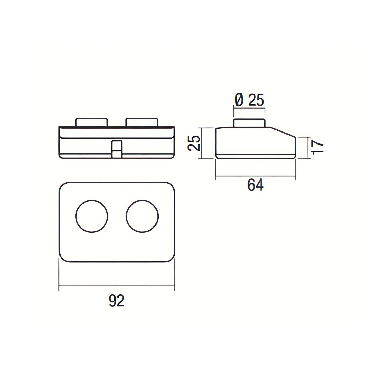 Interruptor de pé duplo de pólo único. Desenhado por Achille Castiglioni.