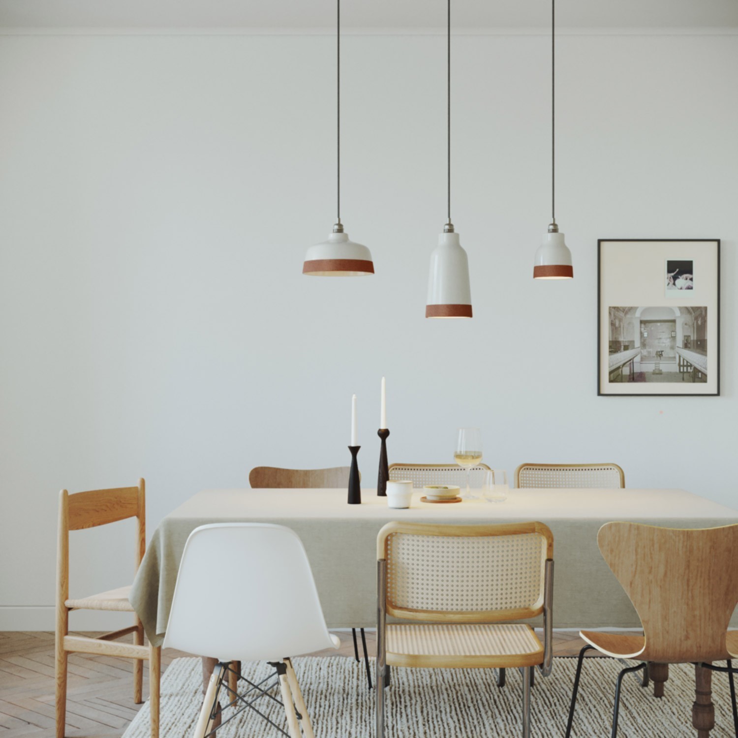 Abajur Vaso em cerâmica bicolor, coleção Materia - Fabricado em Itália