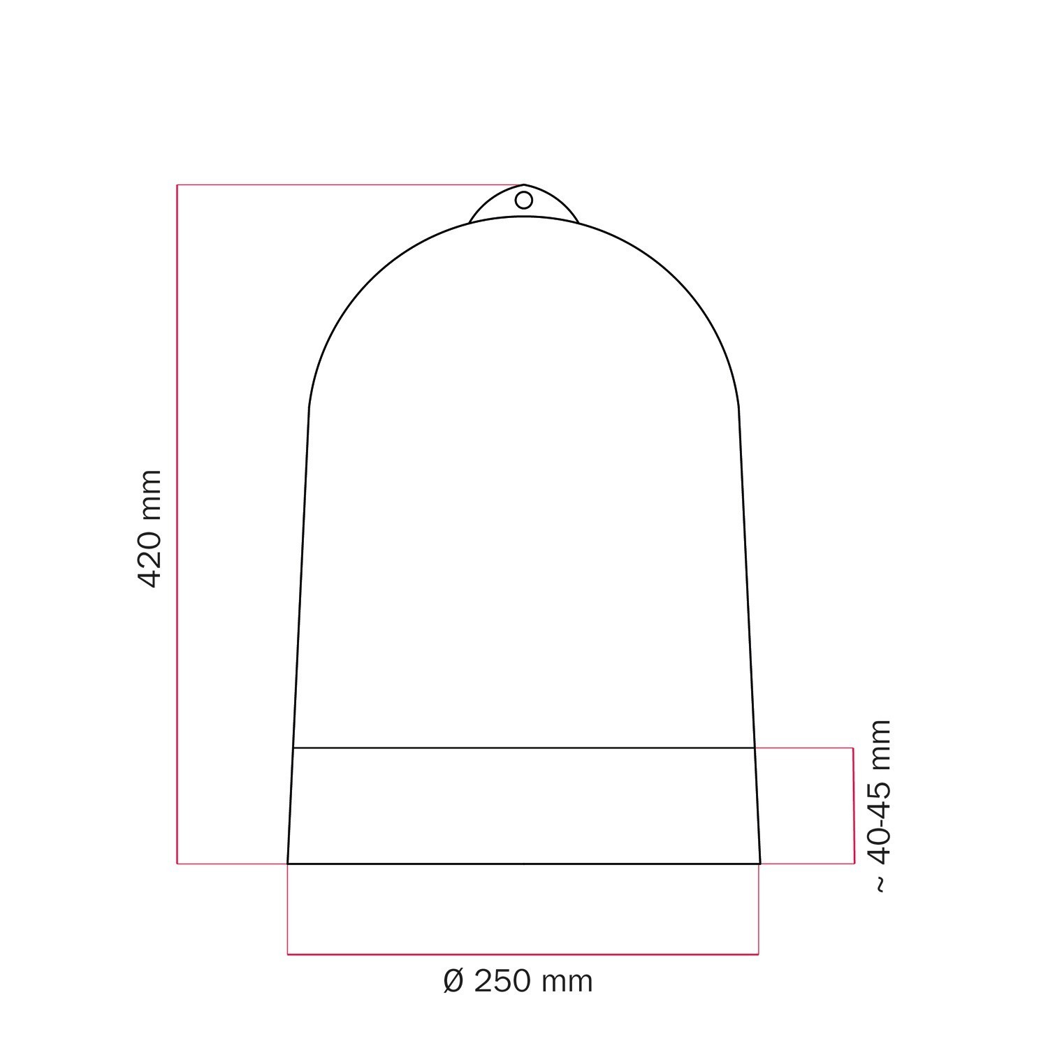 Campana XL tweekleurige lampenkap van keramiek, Materia collectie - Made in Italy