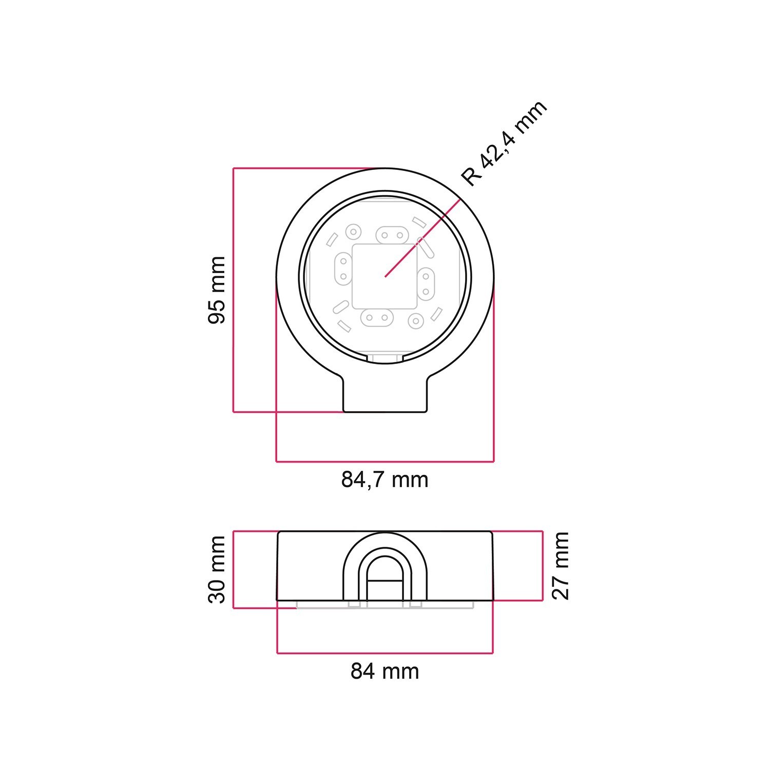 Base de porcelana para toma de corriente e interruptor/desviador compatible con Creative-Tubes - de 1 a 4 salidas