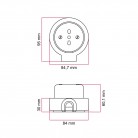 Italian double socket kit 10/16A wall and base for Creative-Tubes in porcelain