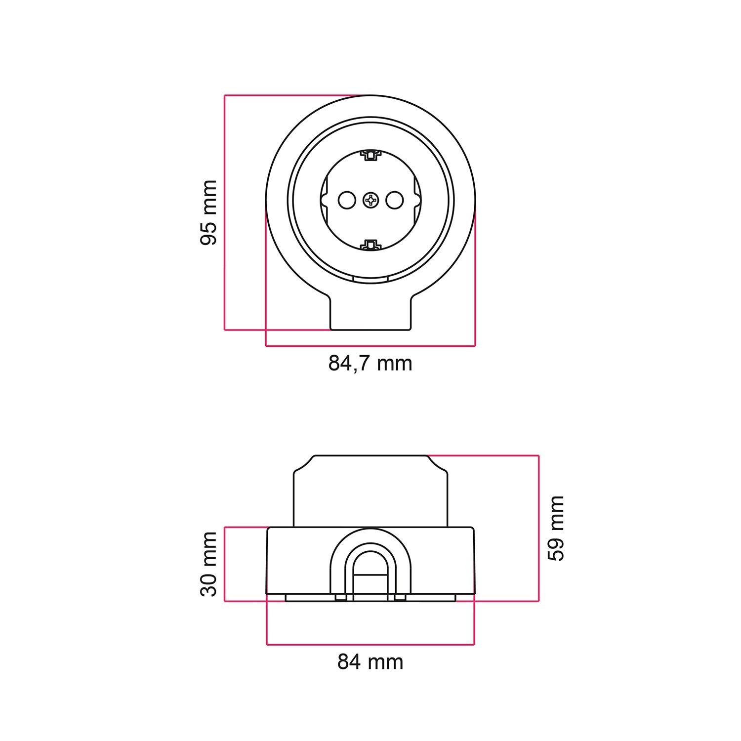 Plug Schuko de parede e base para Creative-Tubes em porcelana