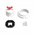 Switch/Diverter kit with butterfly nut and base in white porcelain