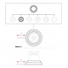 Schalter/Umschalter-Kit mit Knauf und Basis aus weißem Porzellan