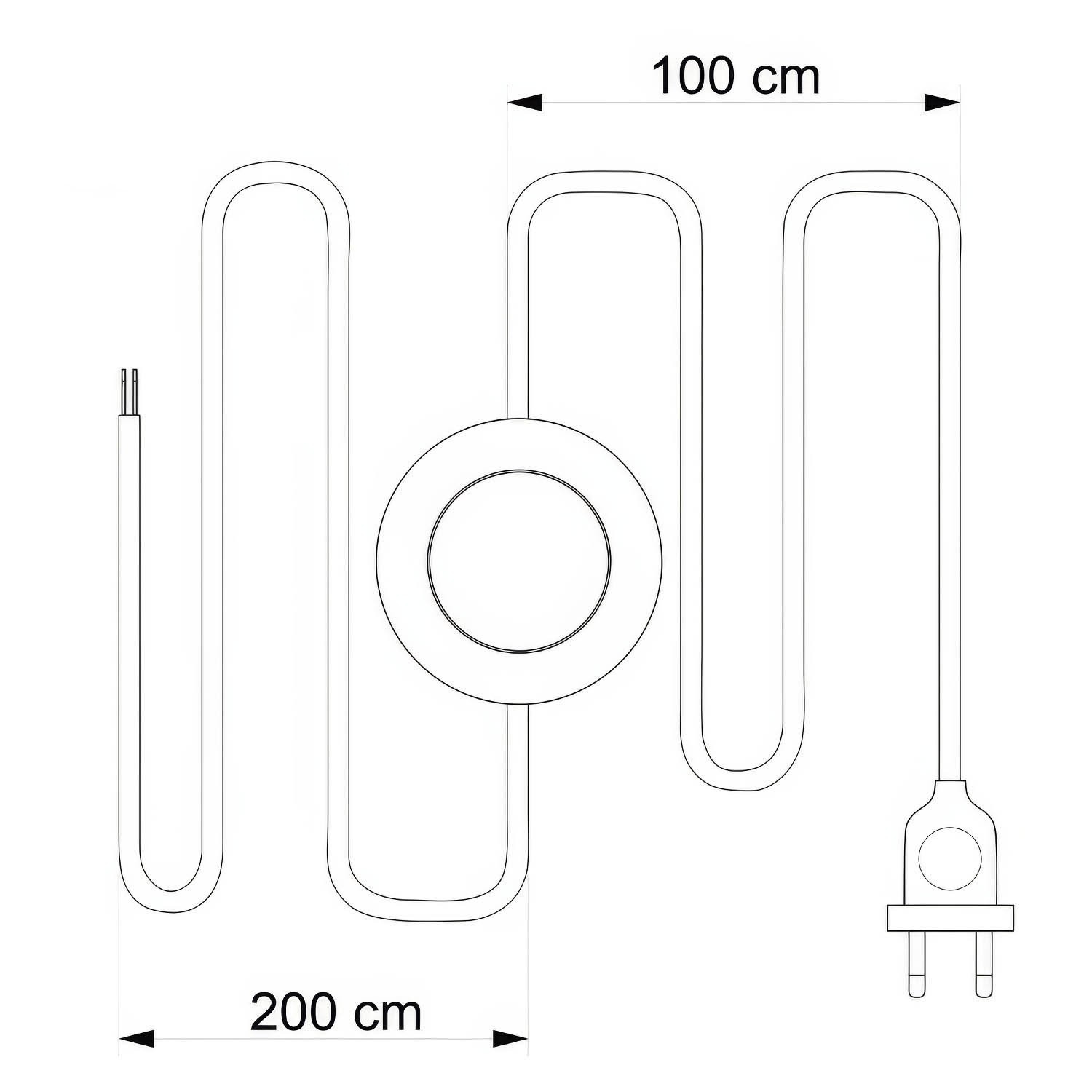 Cablagem para candeeiro com cabo de cobre polido e brilhante 3 m