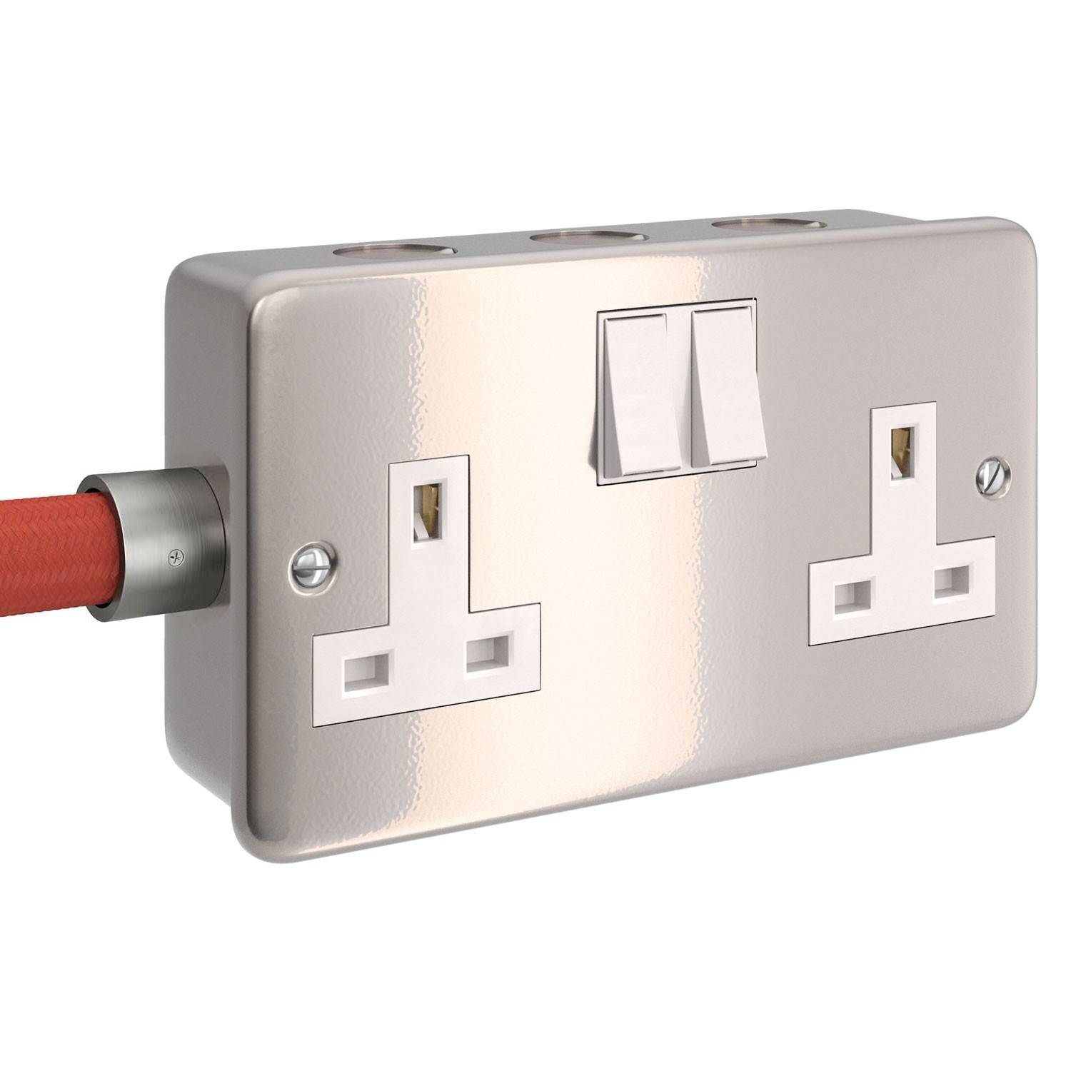 Metal clad box with double UK socket and double switch for Creative-Tube