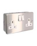 Metal clad box with double UK socket and double switch for Creative-Tube