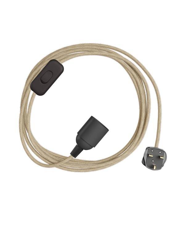 SnakeBis - Câblage avec douille et câble textile coloré et fiche UK