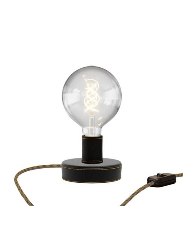 Posaluce Globo Leather Table Lamp with UK plug