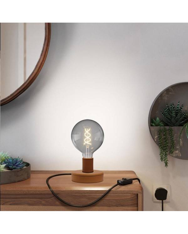 Posaluce Globo Leather Table Lamp with UK plug