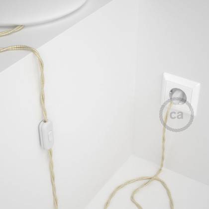 Lamp wiring, TM00 Ivory Rayon 1,80 m. Choose the colour of the switch and plug.