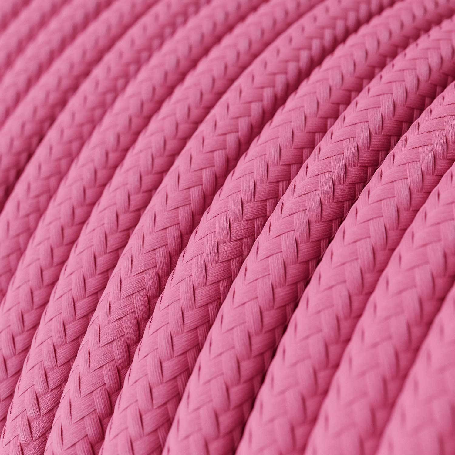 Cablu textil roz fuchsia lucios - Creative-Cables Original - RM08 rotund 2x0.75mm / 3x0.75mm