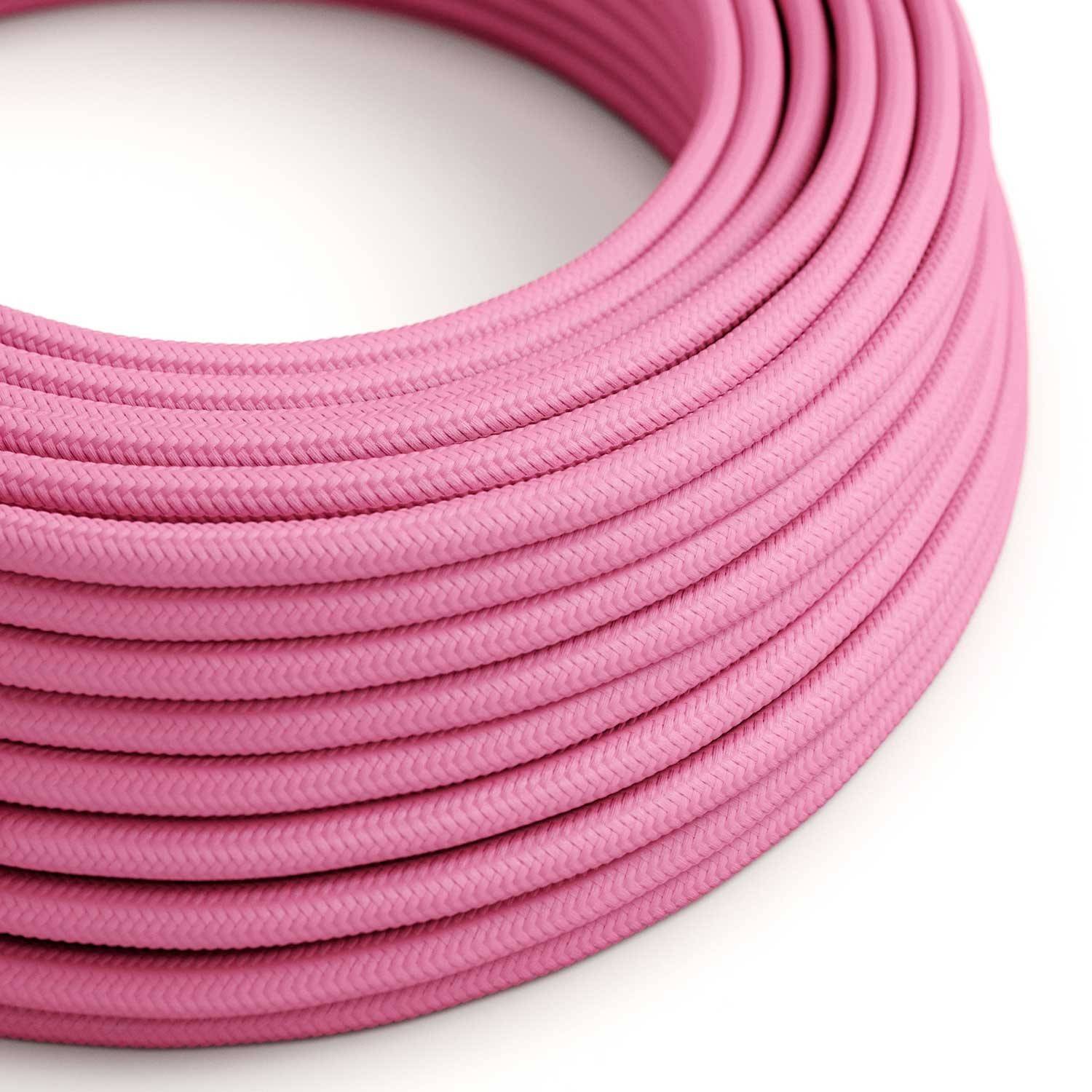 Cablu textil roz fuchsia lucios - Creative-Cables Original - RM08 rotund 2x0.75mm / 3x0.75mm