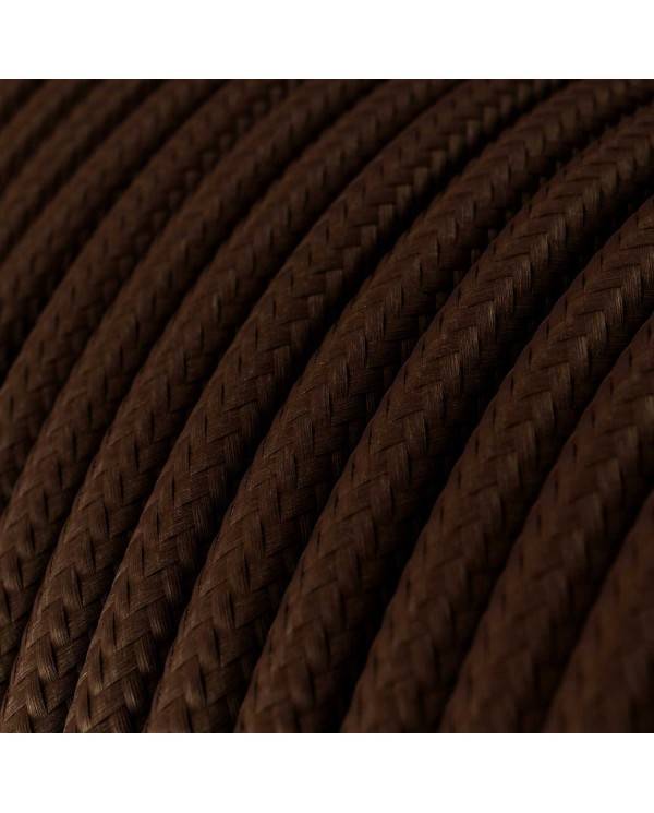 Cablu textil lucios pentru espresso maro - Creativ-Cables Original - rotund RM13 2x0.75mm / 3x0.75mm