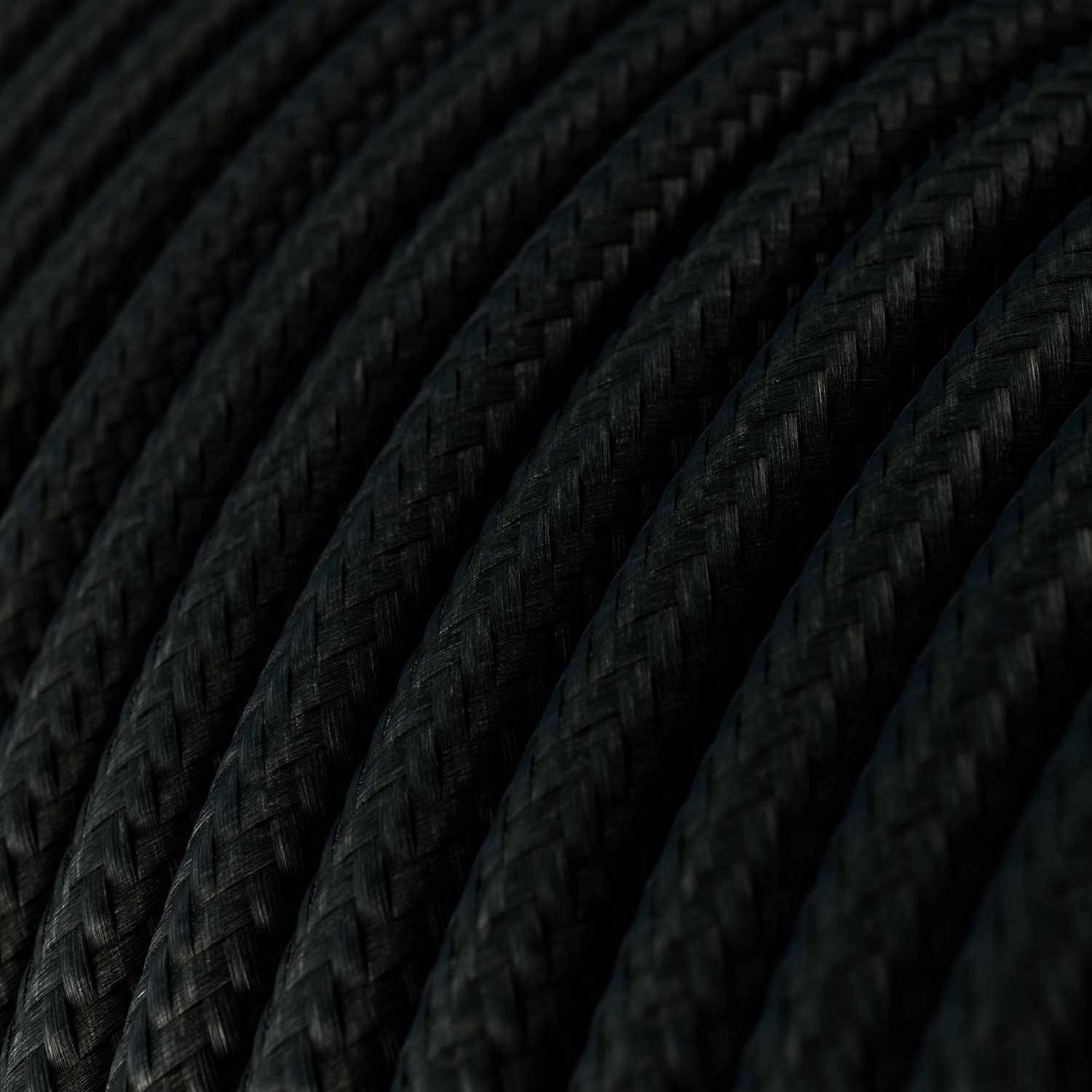 Hedvábný textilní elektrický kabel, RM04 Černý
