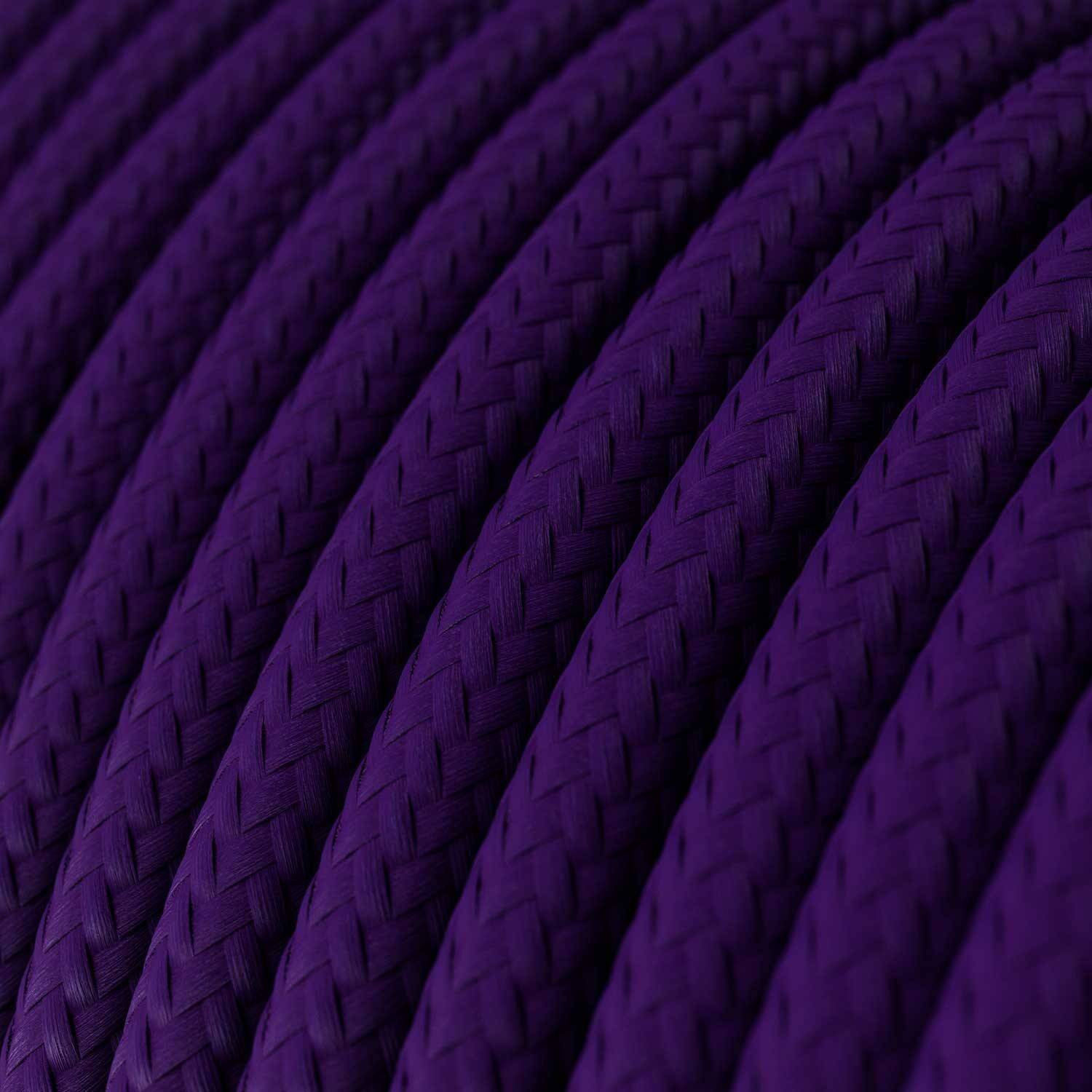 Cablu textil lustruit de culoare imperială purpurie - Creative-Cables Original - RM14 rotund 2x0.75mm / 3x0.75mm