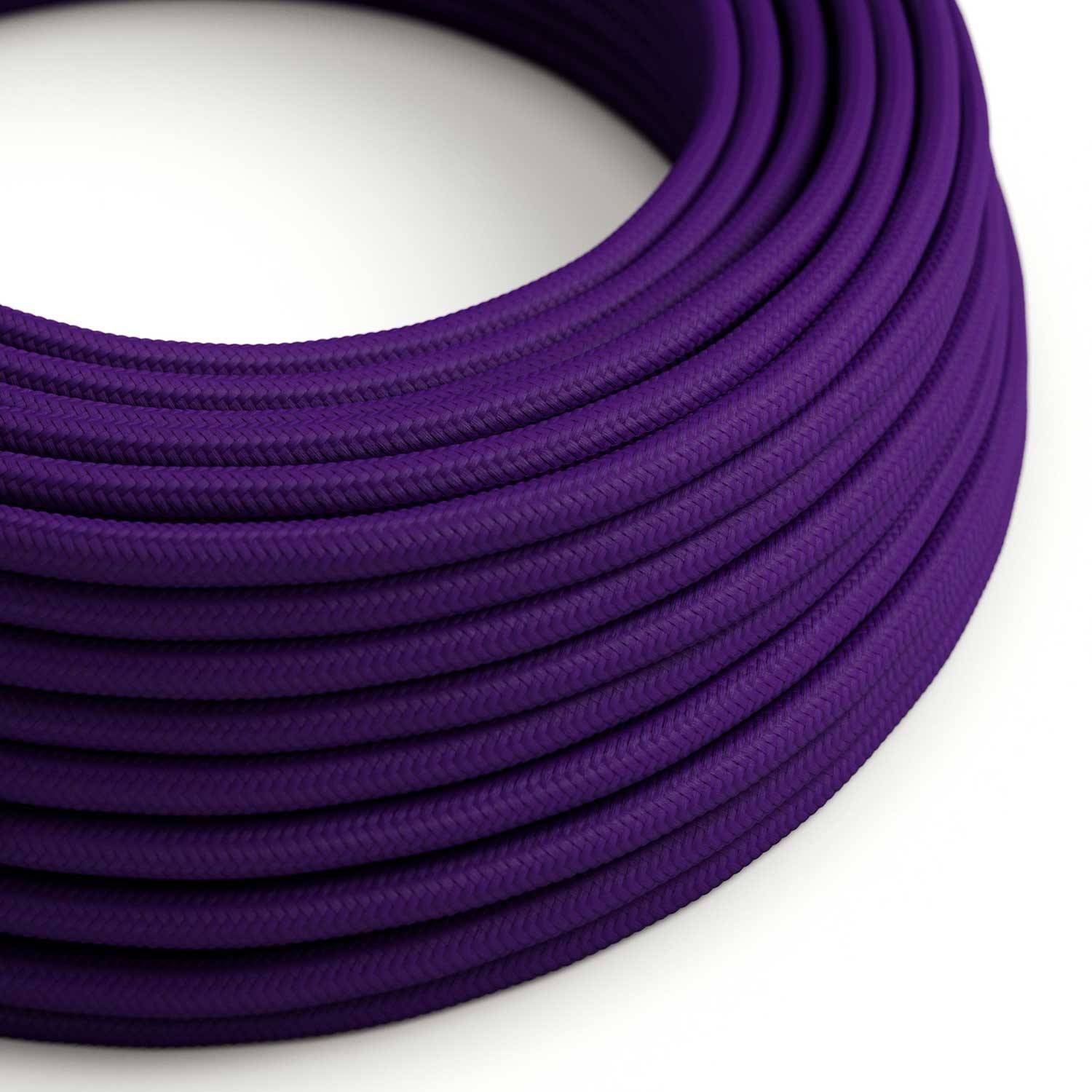 Cablu textil lustruit de culoare imperială purpurie - Creative-Cables Original - RM14 rotund 2x0.75mm / 3x0.75mm