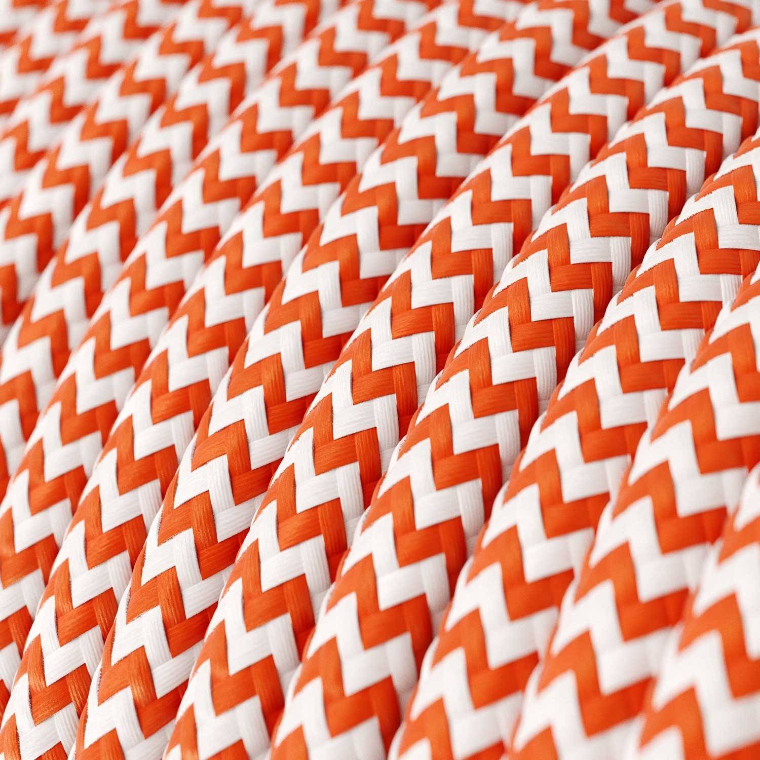 Ronde flexibele electriciteit textielkabel van viscose. RZ15 - oranje