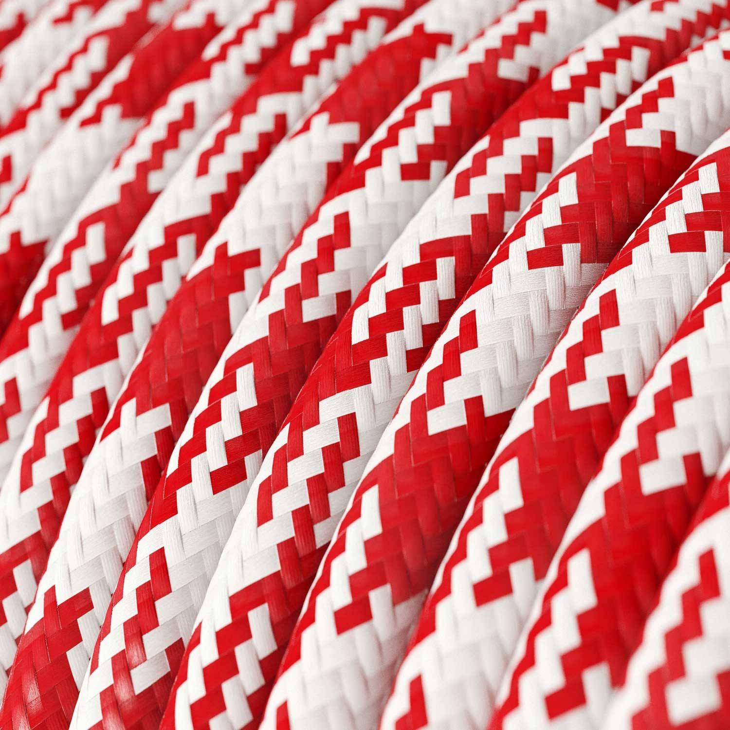 Ronde flexibele electriciteit textielkabel van viscose. TO207 - rood