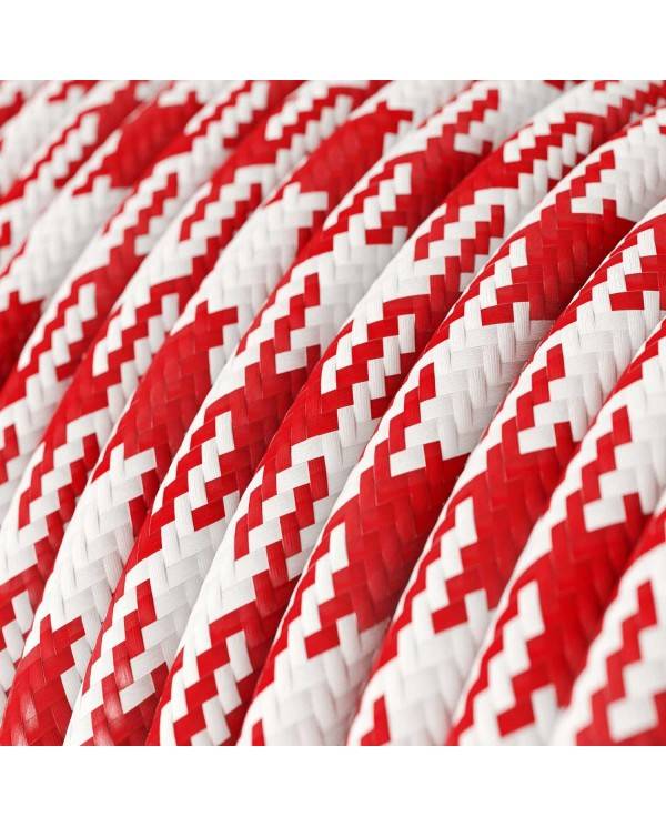 Ronde flexibele electriciteit textielkabel van viscose. TO207 - rood