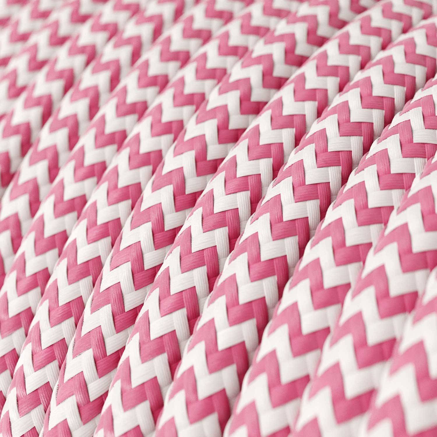 Rund tekstilledning i viskose - ZigZag RZ08 Fuchsia