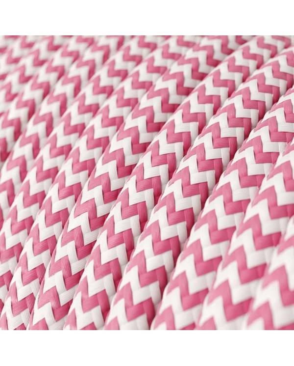 Rund tekstilledning i viskose - ZigZag RZ08 Fuchsia