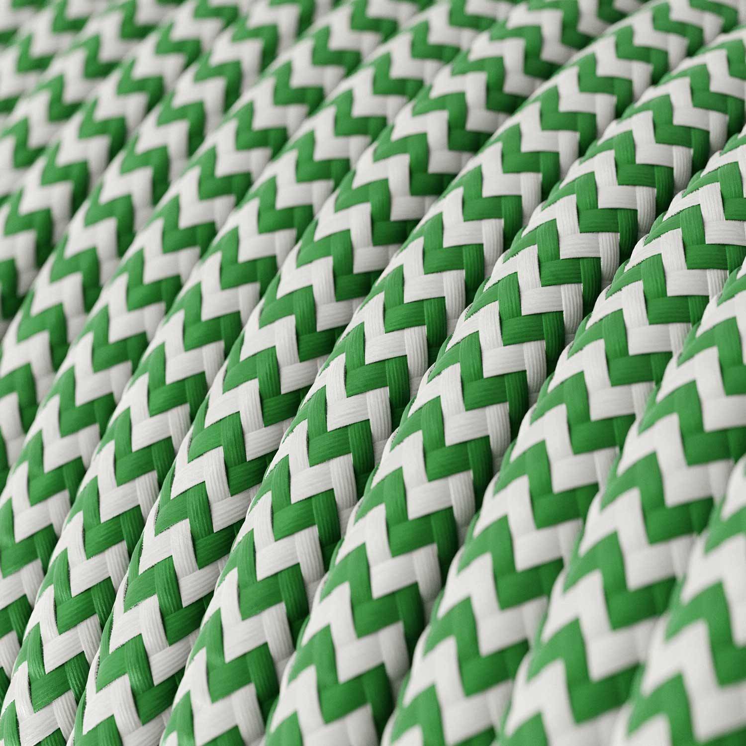 Ronde flexibele electriciteit textielkabel van viscose. RZ06 - groen