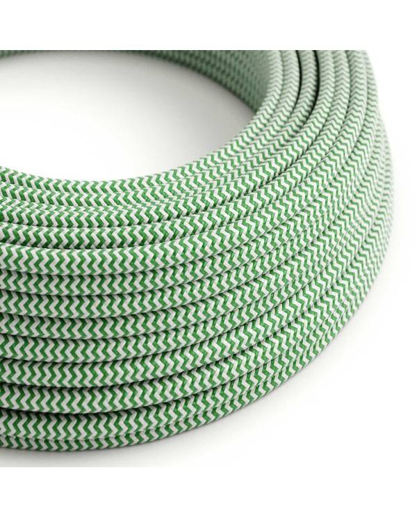 Ronde flexibele electriciteit textielkabel van viscose. RZ06 - groen