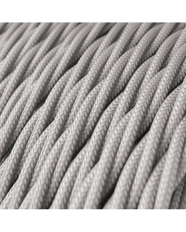 Glossy Silver Textile Cable - The Original Creative-Cables - TM02 braided 2x0.75mm / 3x0.75mm