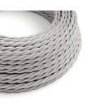 Glossy Silver Textile Cable - The Original Creative-Cables - TM02 braided 2x0.75mm / 3x0.75mm