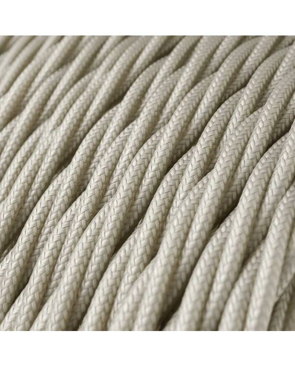 Cabo elétrico torcido com seda artificial aplicada tecido de cor sólida TM00 Marfim