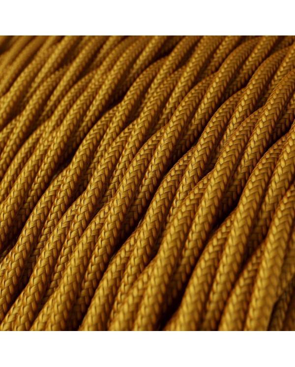 Glossy Gold Textile Cable - The Original Creative-Cables - TM05 braided 2x0.75mm / 3x0.75mm