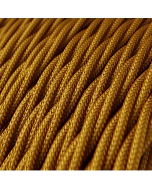 Textilkabel, goldfarben glänzend - Das Original von Creative-Cables - TM05 geflochten 2x0.75mm / 3x0.75mm