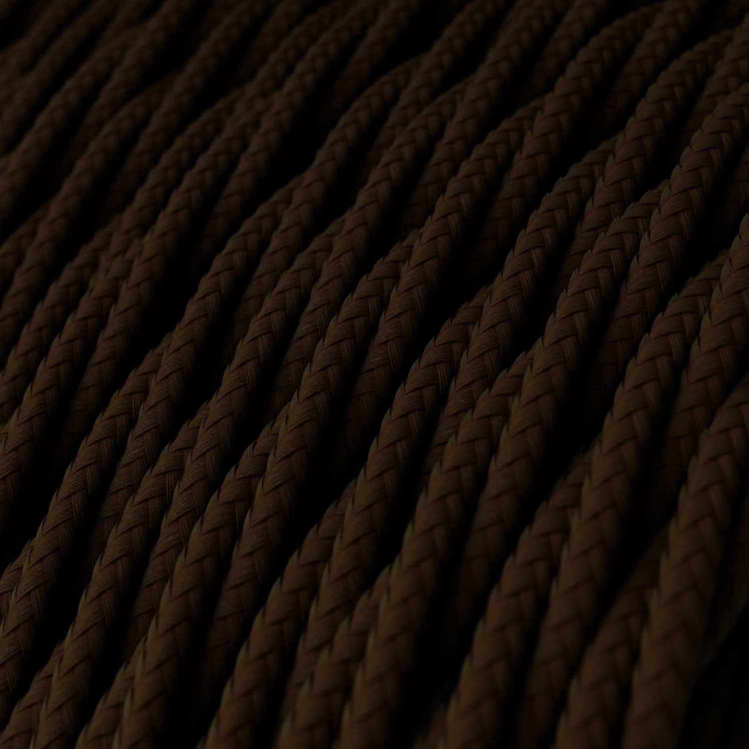 Glossy Espresso Brown Textile Cable - The Original Creative-Cables - TM13 braided 2x0.75mm / 3x0.75mm