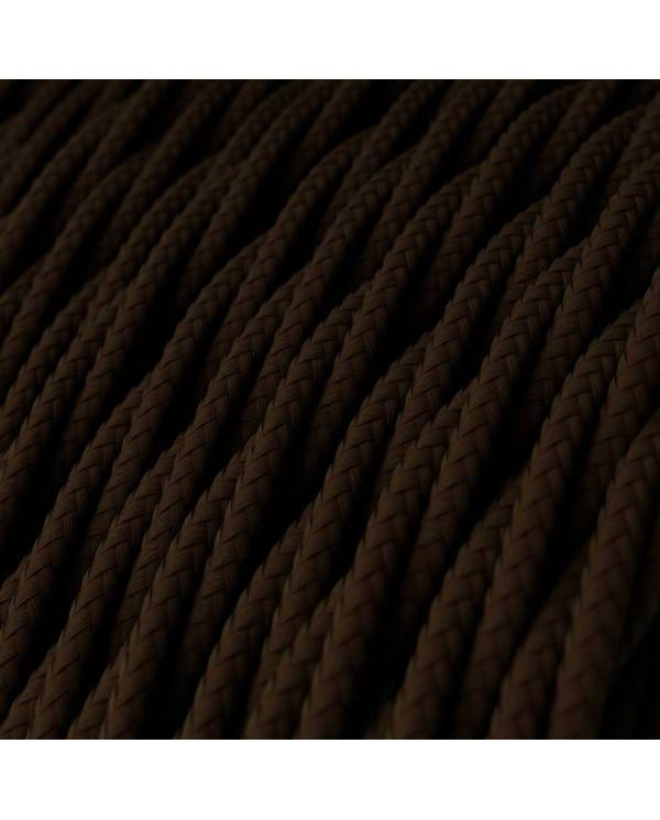 Cablu textil lucios de culoare maro espresso - Creative-Cables Original - TM13 împletit 2x0.75mm / 3x0.75mm