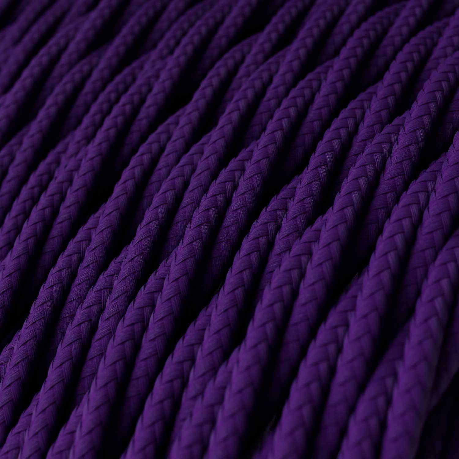 Cablu textil violet imperial lucios - Originalul Creative-Cables - TM14 împletit 2x0.75mm / 3x0.75mm