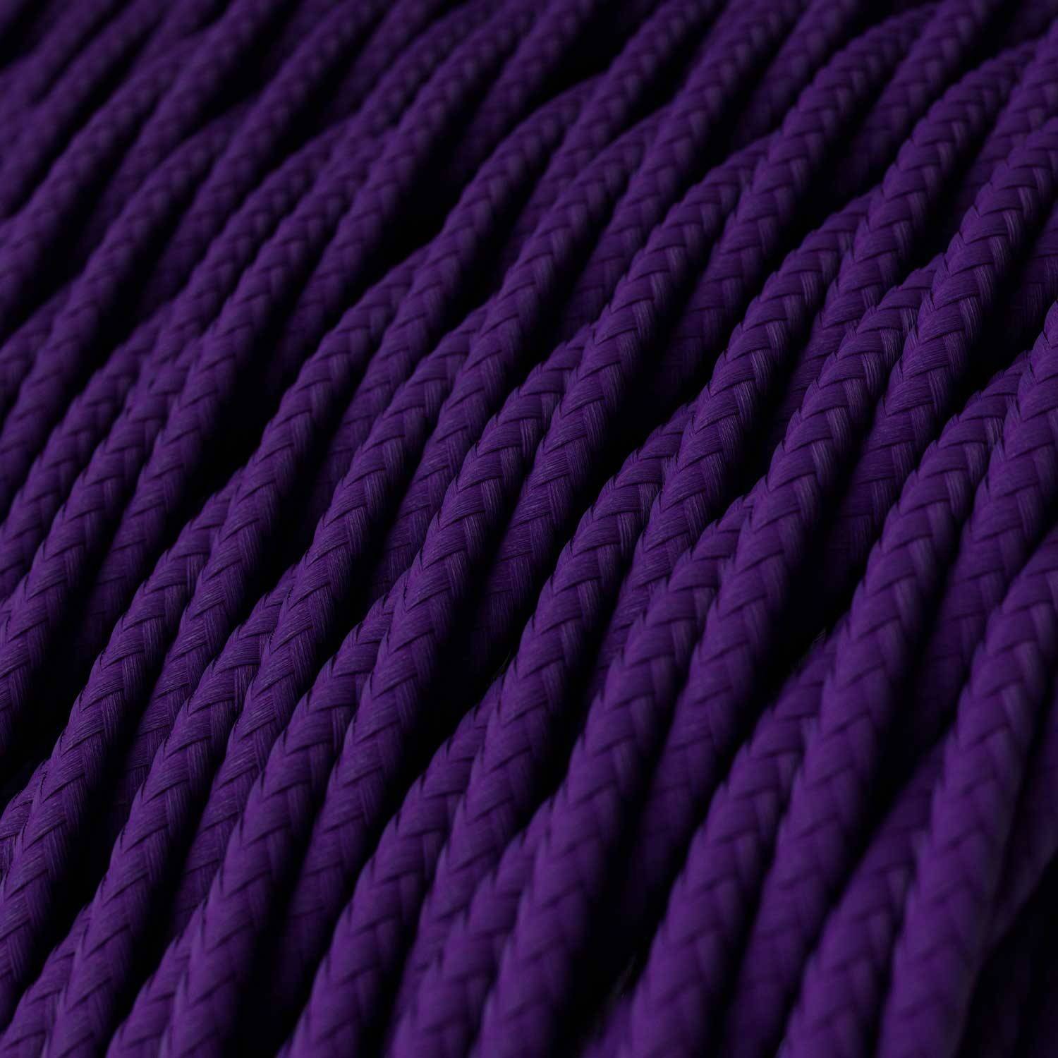 Csavart műselyem textilkábel egyszínű TM14 Ibolyakék