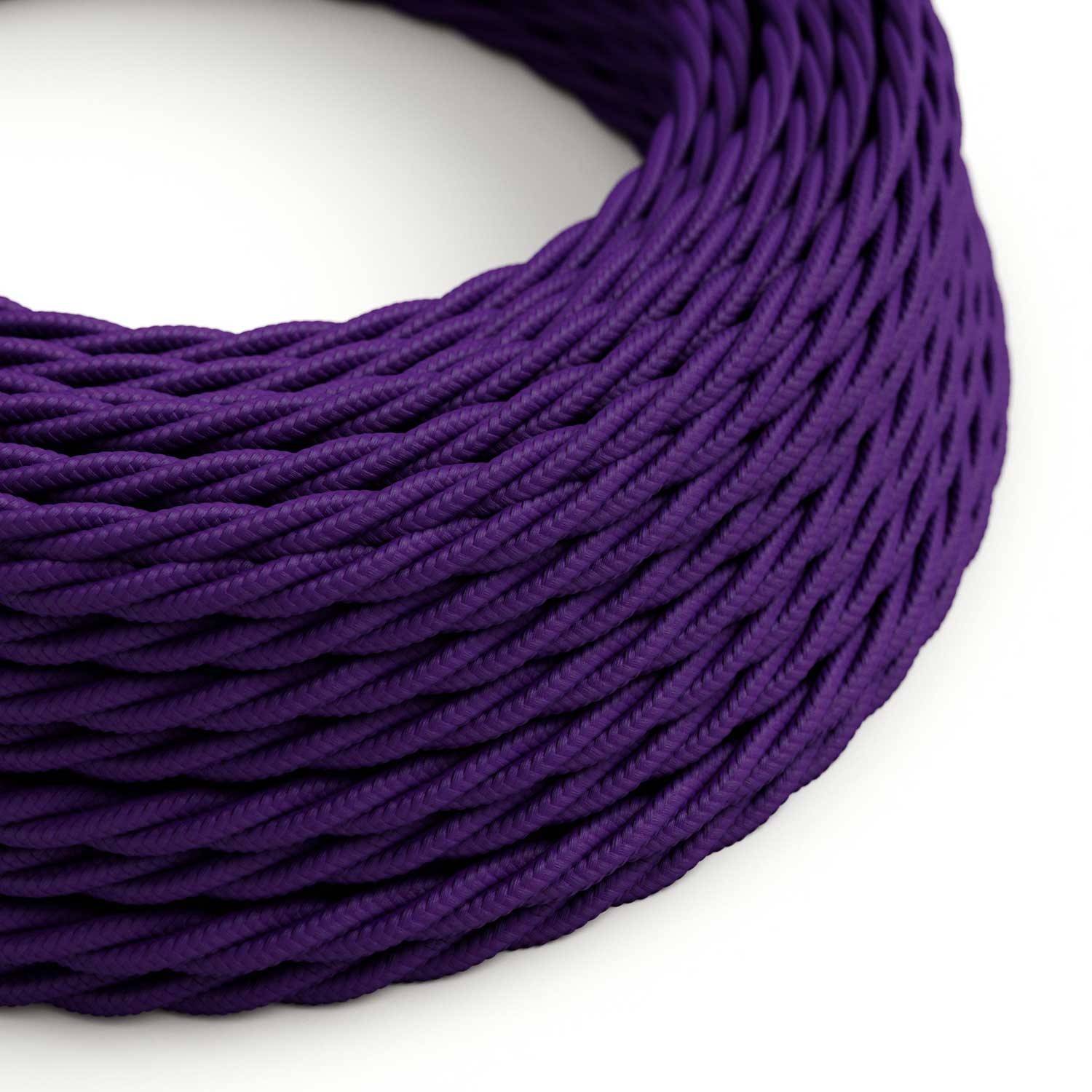 Cablu textil violet imperial lucios - Originalul Creative-Cables - TM14 împletit 2x0.75mm / 3x0.75mm