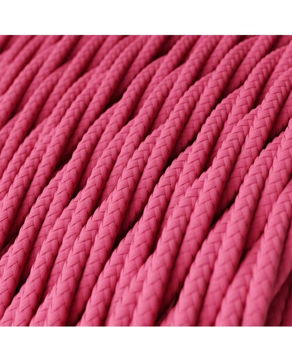 Cablu textil roz fuchsia lucios - Originalul Creative-Cables - TM08 împletit 2x0.75mm / 3x0.75mm