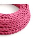 Cablu textil roz fuchsia lucios - Originalul Creative-Cables - TM08 împletit 2x0.75mm / 3x0.75mm