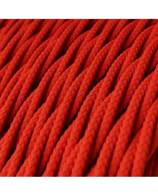 Gevlochten flexibele electriciteit textielkabel van viscose. TM09 - rood