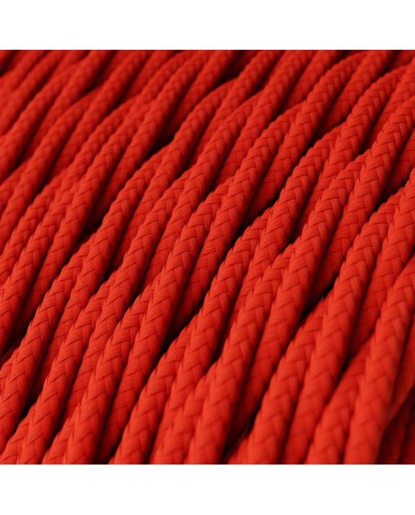 Glossy Fire Red Textile Cable - The Original Creative-Cables - TM09 braided 2x0.75mm / 3x0.75mm