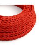 Glossy Fire Red Textile Cable - The Original Creative-Cables - TM09 braided 2x0.75mm / 3x0.75mm