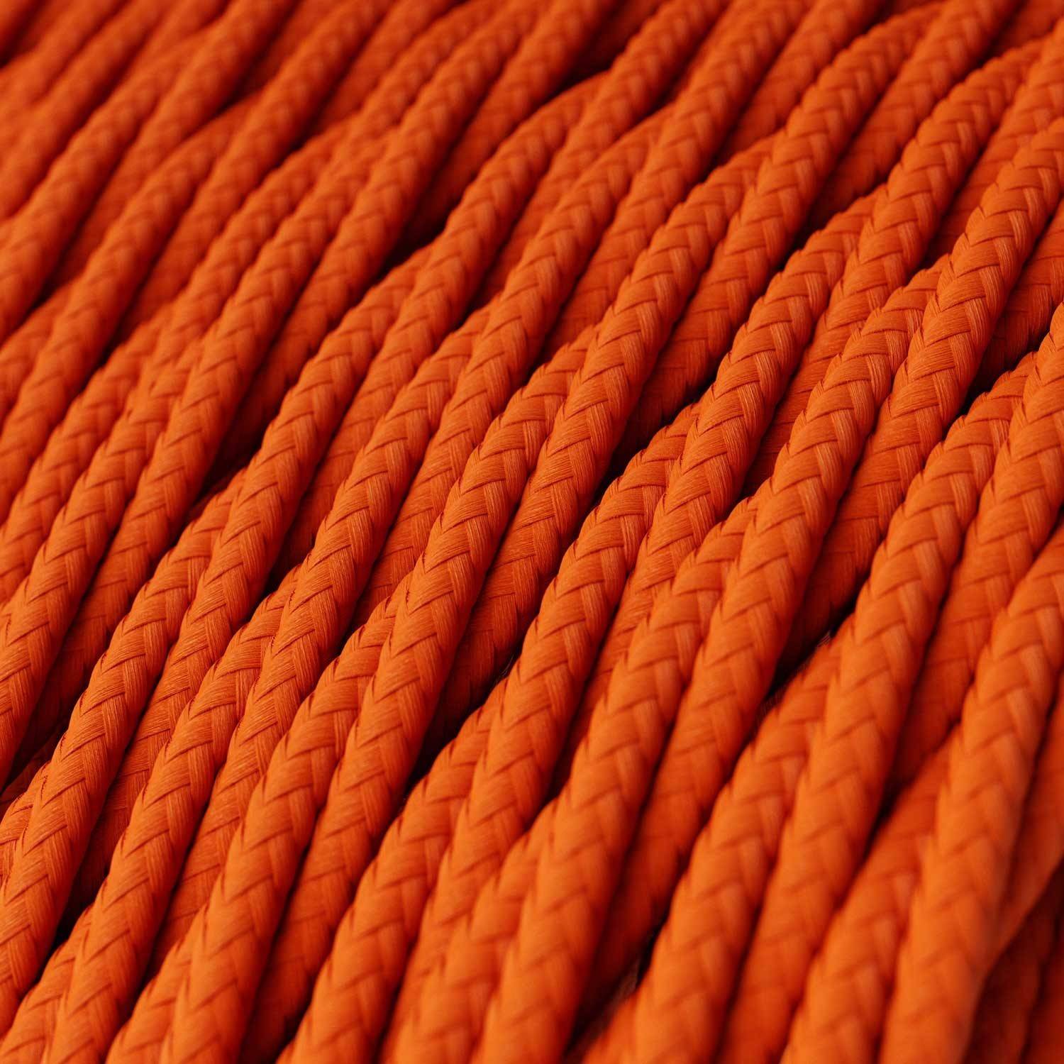 Cablu textil portocaliu, lucios, Flame - Creativ-Cables - TM15 împletit 2x0.75mm / 3x0.75mm