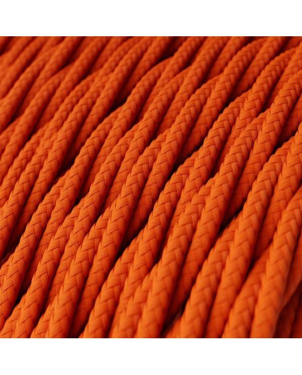 Cablu textil portocaliu, lucios, Flame - Creativ-Cables - TM15 împletit 2x0.75mm / 3x0.75mm