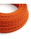 Glossy Flame Orange Textile Cable - The Original Creative-Cables - TM15 braided 2x0.75mm / 3x0.75mm