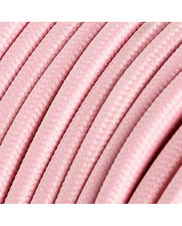 Ronde flexibele electriciteit textielkabel van viscose. RM16 - baby roze